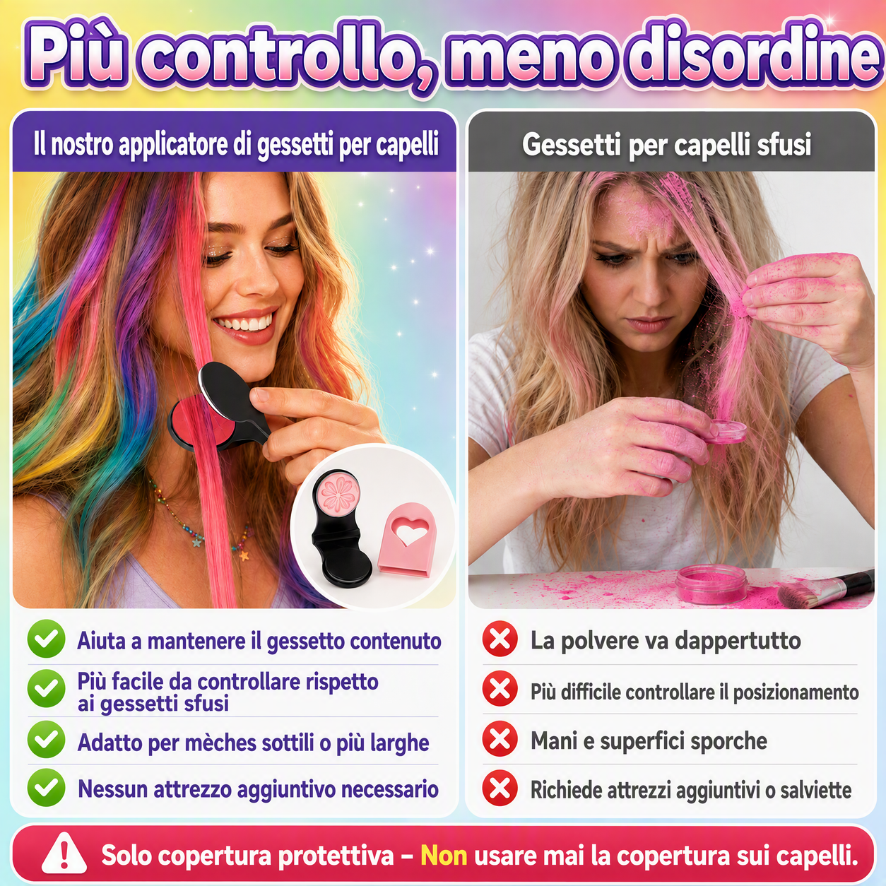 🌈🎨 SCONTO DEL 50%! Set di 12 gessetti temporanei per capelli – Tonalità vivaci per riflessi, ciocche e divertimento a tutto colore. Facile da applicare grazie al fermaglio – si lavano via con lo shampoo! Perfetti per feste, festival e cosplay! 🎉✨