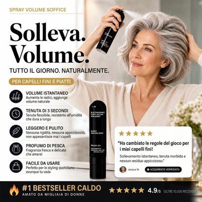 💁 SCONTO 50% A TEMPO LIMITATO! Spray Modellante per Capelli Voluminosi, Profumo di Pesca Lunga Durata per una Tenuta Tutto il Giorno