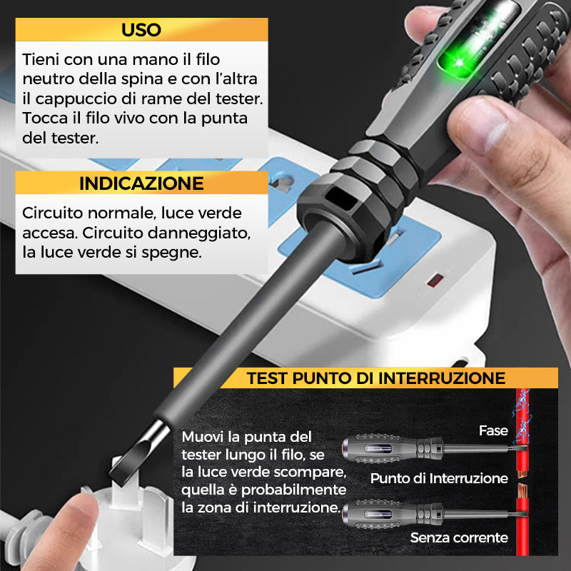 🔥Rilevatore di elettricità per cacciavite magnetico potente a coppia elevata 2 in 1