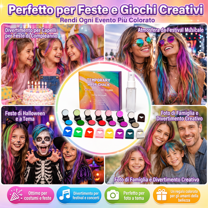🌈🎨 SCONTO DEL 50%! Set di 12 gessetti temporanei per capelli – Tonalità vivaci per riflessi, ciocche e divertimento a tutto colore. Facile da applicare grazie al fermaglio – si lavano via con lo shampoo! Perfetti per feste, festival e cosplay! 🎉✨