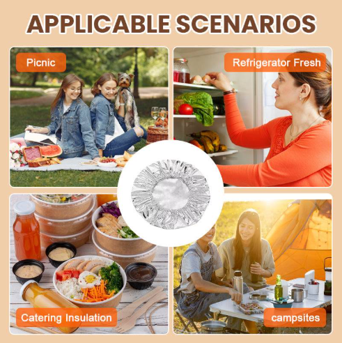 🍽️ Copertura termica in alluminio riutilizzabile — trattiene il calore, lavabile e conserva la freschezza. Essenziale per la cucina! 💞 Oltre 50.000 venduti!