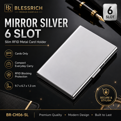 Porta carte metallico blocco RFID