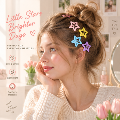✨Mollette per capelli a stelle colorate – Accessori per capelli pastello dolci per donne e ragazze🌸
