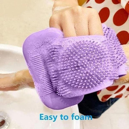 🧼Spazzola per lavare la schiena in silicone, doppio lato, esfoliante per il corpo con setole morbide in silicone