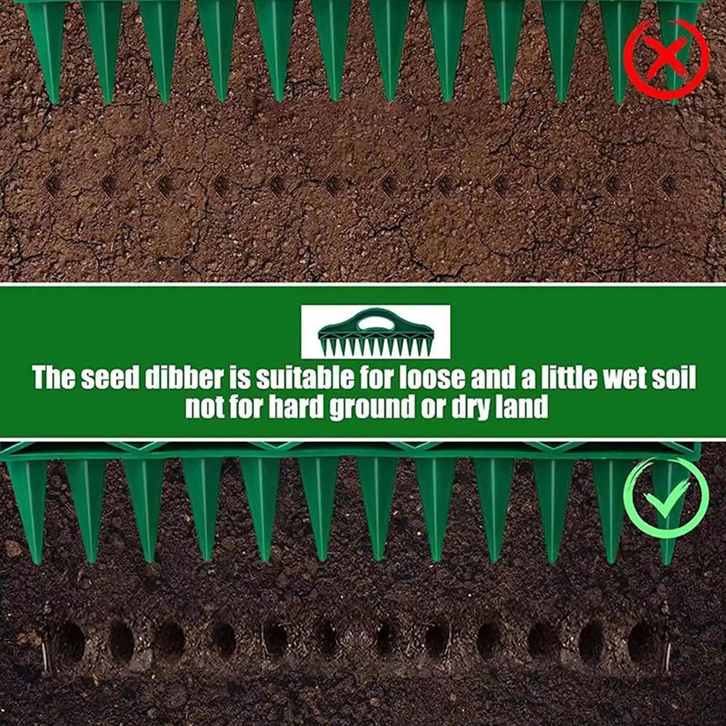 🌱 Sconto del 50% – Spaziatore e piantatore per semi da giardino, strumento di semina preciso a 12 fori