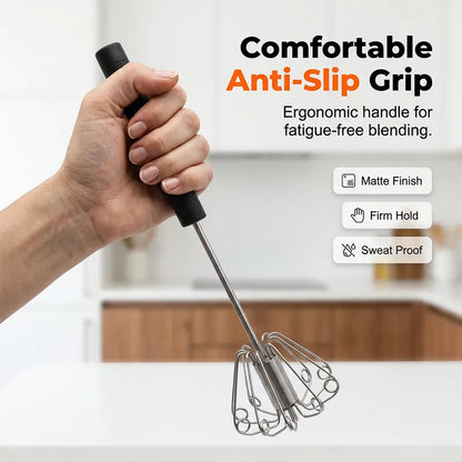 🔥 57% di sconto! 🥚🍳 Frusta a mano semiautomatica in acciaio inox 🔧✨