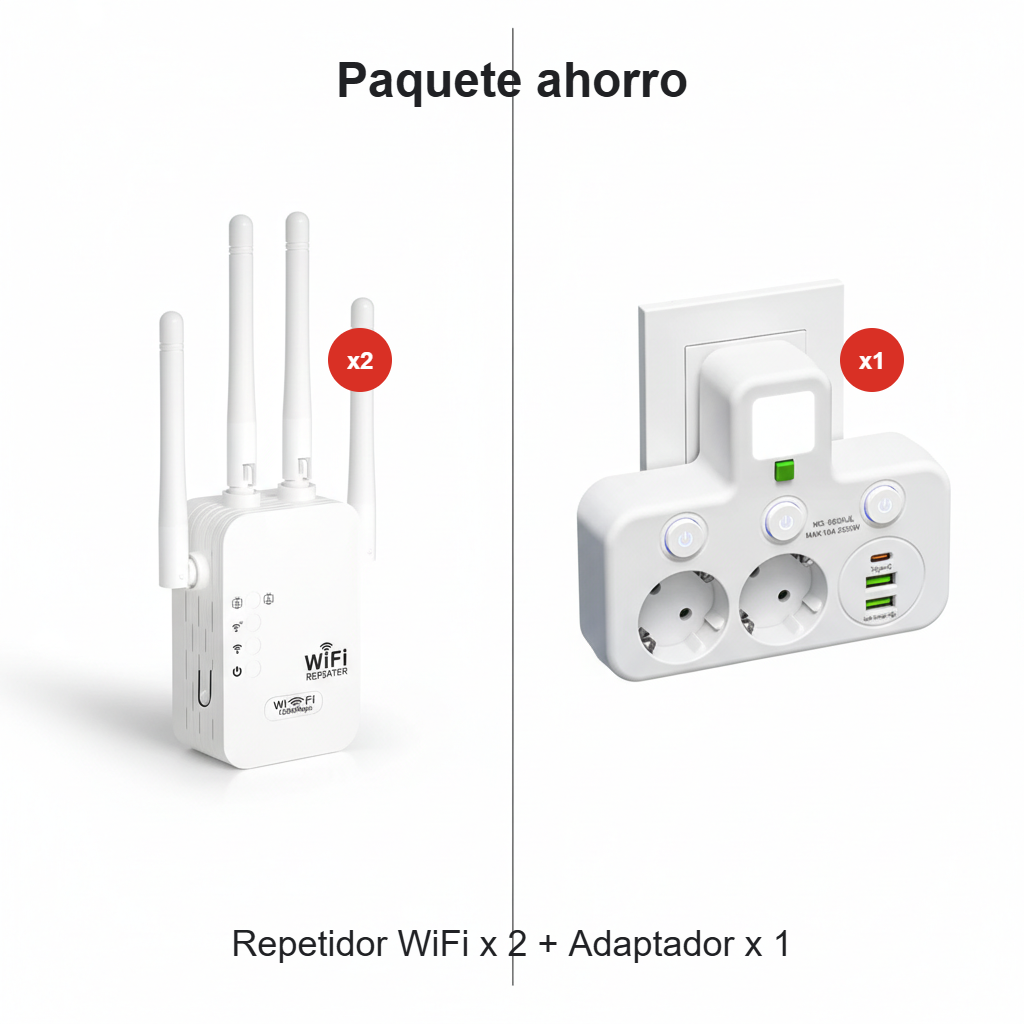 🎁 Ultimo giorno con il 50% di sconto! 🔥 Ripetitore WiFi 2026, dual band 1200 Mbps (5 GHz/2,4 GHz), amplificatore di segnale, copertura di 930 m² e 50 dispositivi, con porta Ethernet.