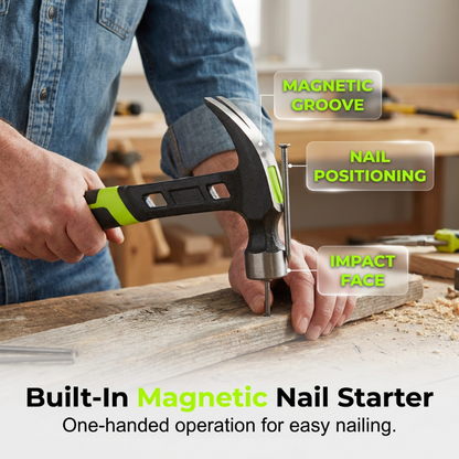 🔨🏗️ Martello a graffio multiuso per impieghi gravosi – Qualità professionale e trattato termicamente – Impugnatura antiscivolo, ideale per montaggi, demolizioni o lavori fai‑da‑te – Resistente ed equilibrato 🛠️