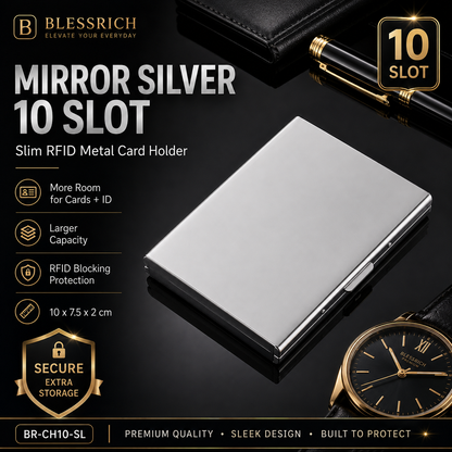 Porta carte metallico blocco RFID