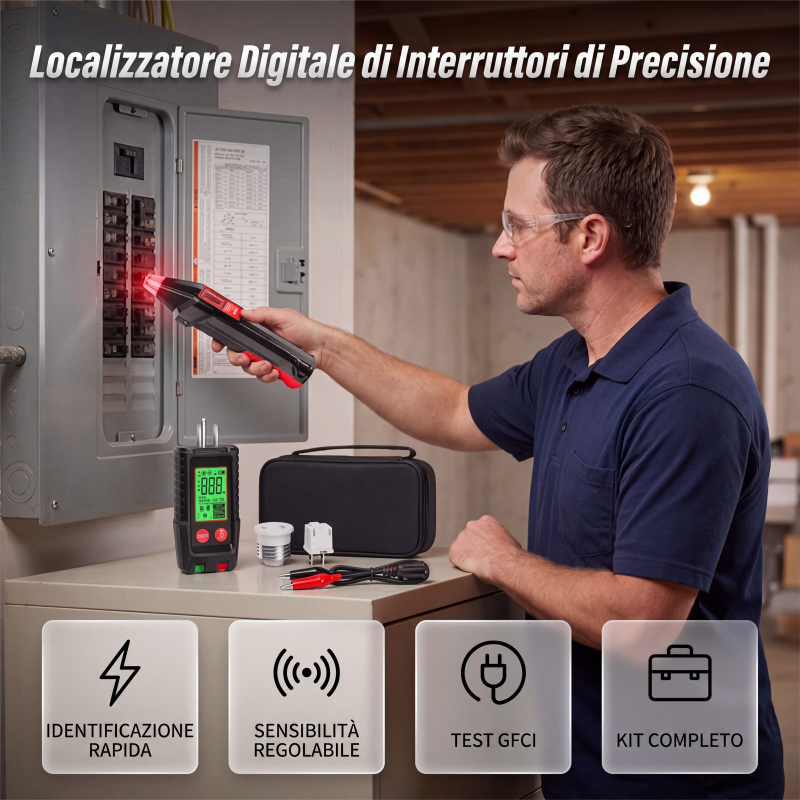 🔌 50% DI SCONTO! ⚡ Cercacircuiti Digitale & Tester per Prese – Trova fusibili e testa le prese in secondi – Sicuro e preciso per il fai-da-te 🛠️