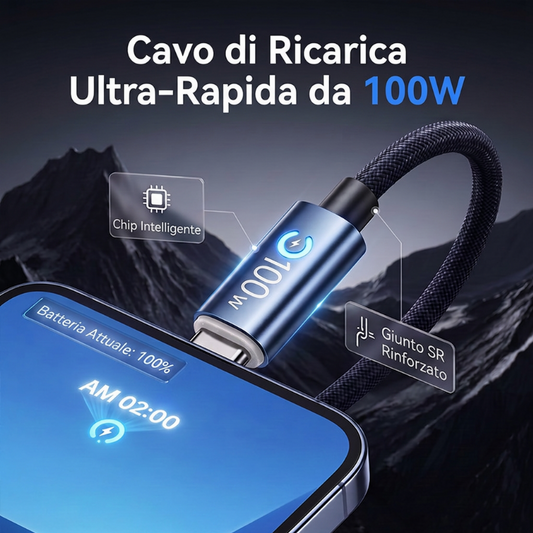 ⚡ Cavo USB-C 100W – Ricarica Ultra Rapida
