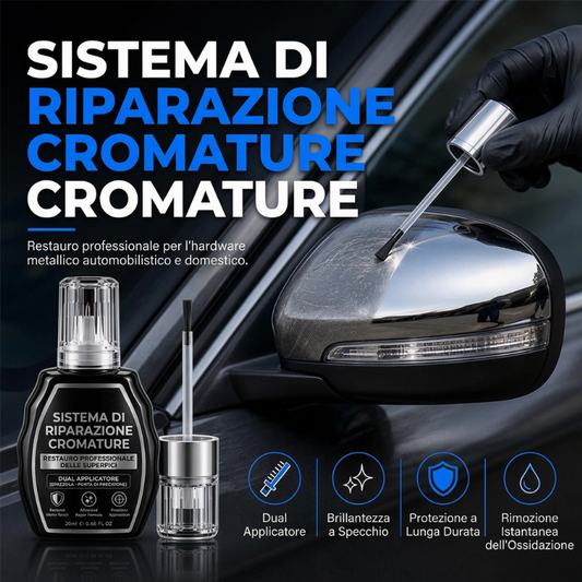 🥳 OFFERTA SPECIALES 2026 ✨🚗 Kit di Restauro per Cromo – Rimuove l'Ossidazione e Ripristina la Finitura Metallica Lucida | Qualità Premium
