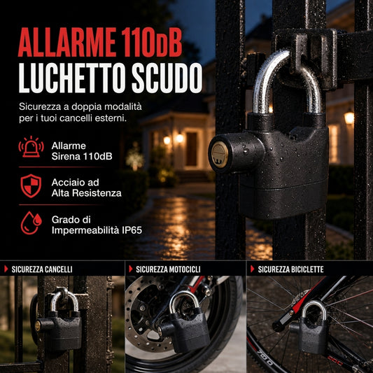 Lucchetto di allarme in lega di alluminio resistente