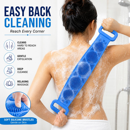 🧼Spazzola per lavare la schiena in silicone, doppio lato, esfoliante per il corpo con setole morbide in silicone