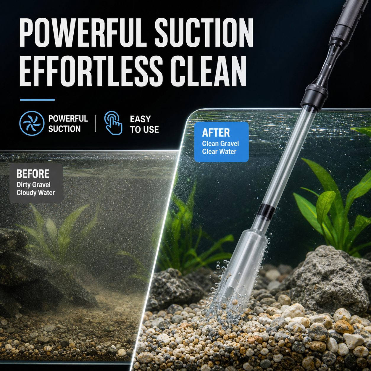 ✨ Pulitore Elettrico per Ghiaia Acquario 🐠🧹 - Pulizia Rapida e Senza Sforzo 💧