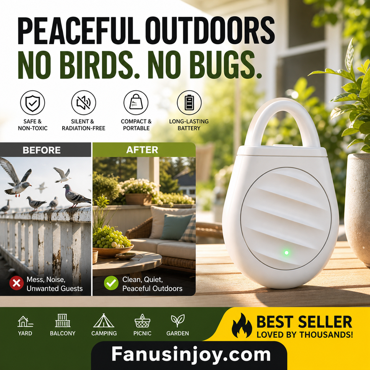 🔥Offerta Lampo: Prendi 1 e ottieni 1 GRATIS! 🐦 Addio ai problemi con uccelli e animali! Repellente a ultrasuoni portatile con attacco per chiavi – tieni lontani i volatili ovunque tu vada! 🚫🦅