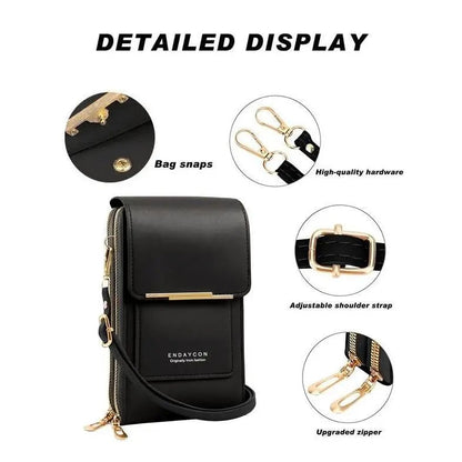 👜 📱 Portafogli‑borsa a tracolla per donna, elegante e semplice, con funzione touchscreen