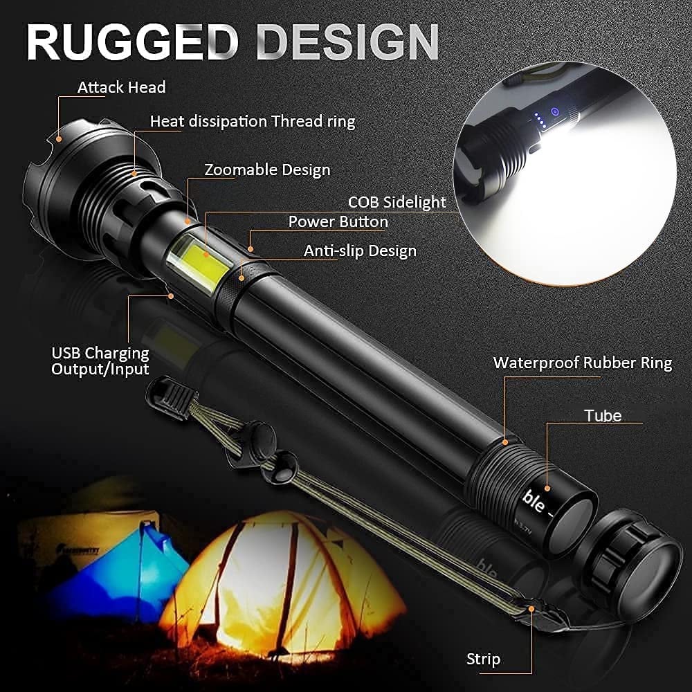 Torcia laser tattica ricaricabile a LED 16000 lumen ad alta intensità