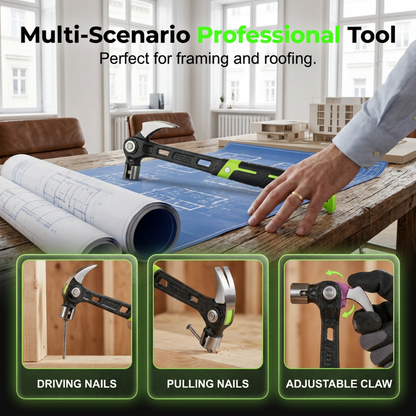 🔨🏗️ Martello a graffio multiuso per impieghi gravosi – Qualità professionale e trattato termicamente – Impugnatura antiscivolo, ideale per montaggi, demolizioni o lavori fai‑da‑te – Resistente ed equilibrato 🛠️