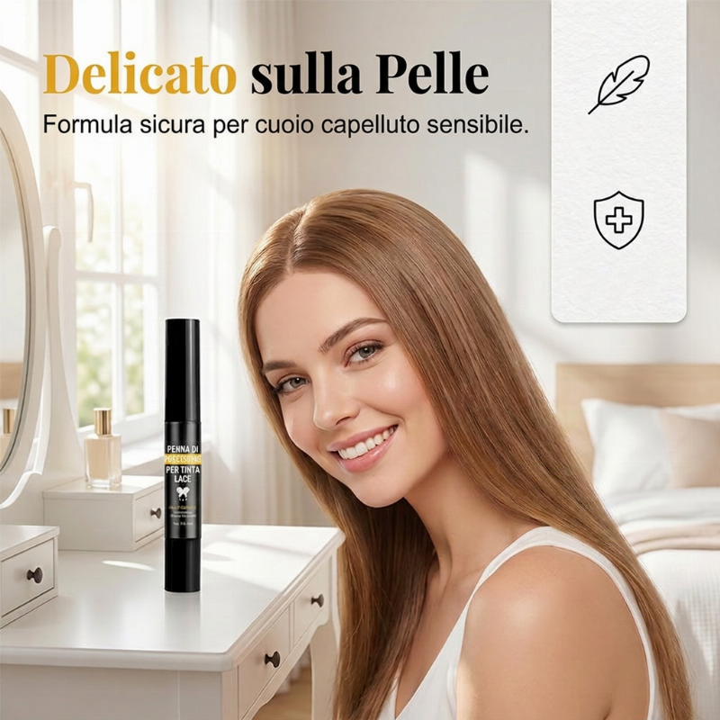 🥳SVENDITA HOT 2026🥳💞OLTRE 50.000 PEZZI VENDUTI! 🖊️💇 SCONTO DEL 50%! Penna Professionale Precision Lace Tint: nasconde nodi e griglie del pizzo, asciuga velocemente. Tinta naturale che si fonde al cuoio capelluto, per parrucche con finitura perfetta! 🛡️✅