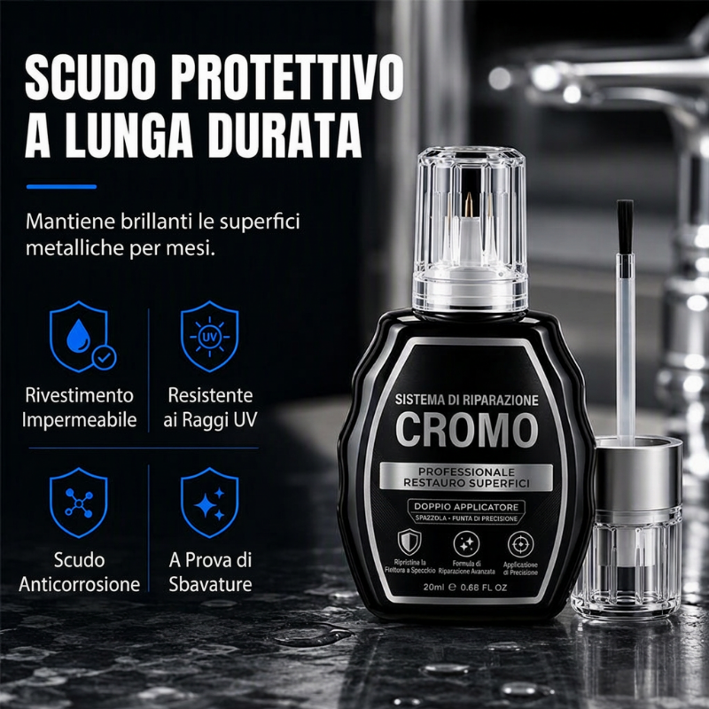 🥳 OFFERTA SPECIALES 2026 ✨🚗 Kit di Restauro per Cromo – Rimuove l'Ossidazione e Ripristina la Finitura Metallica Lucida | Qualità Premium