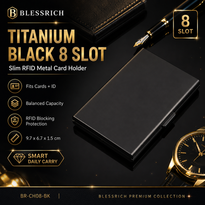 Porta carte metallico blocco RFID