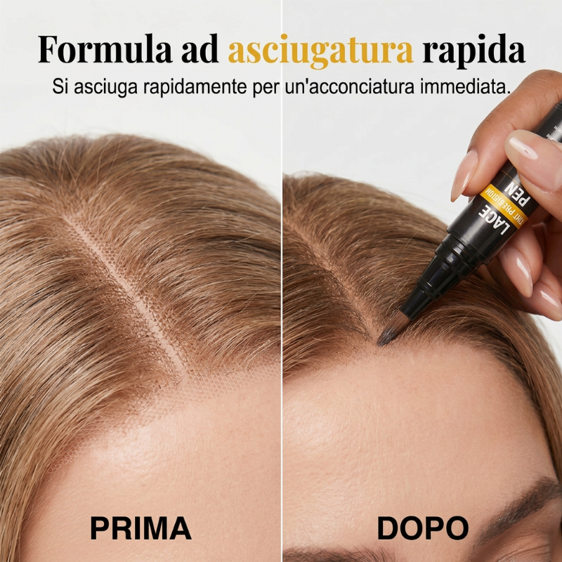 🥳SVENDITA HOT 2026🥳💞OLTRE 50.000 PEZZI VENDUTI! 🖊️💇 SCONTO DEL 50%! Penna Professionale Precision Lace Tint: nasconde nodi e griglie del pizzo, asciuga velocemente. Tinta naturale che si fonde al cuoio capelluto, per parrucche con finitura perfetta! 🛡️✅
