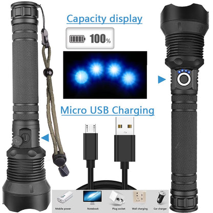 Torcia laser tattica ricaricabile a LED 16000 lumen ad alta intensità