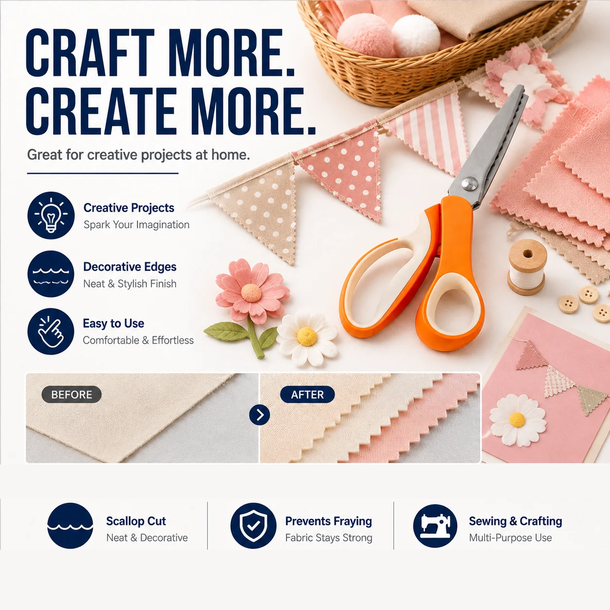 🔥SALDI CALDI 50% DI SCONTO🎁✂️ Forbici a zig‑zag – Acciaio inox, manici ergonomici imbottiti – Perfette per cucito, trapunte e scrapbooking! 🧵💨