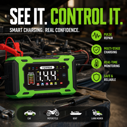 ⏰🔥OFFERTA VALIDA PER POCO TEMPO – 50% DI SCONTO! ⚡ Caricabatteria intelligente per auto 12 V 6 A con regolazione a impulsi – carica velocemente e in sicurezza, prolunga la durata della batteria! 🚗🔋