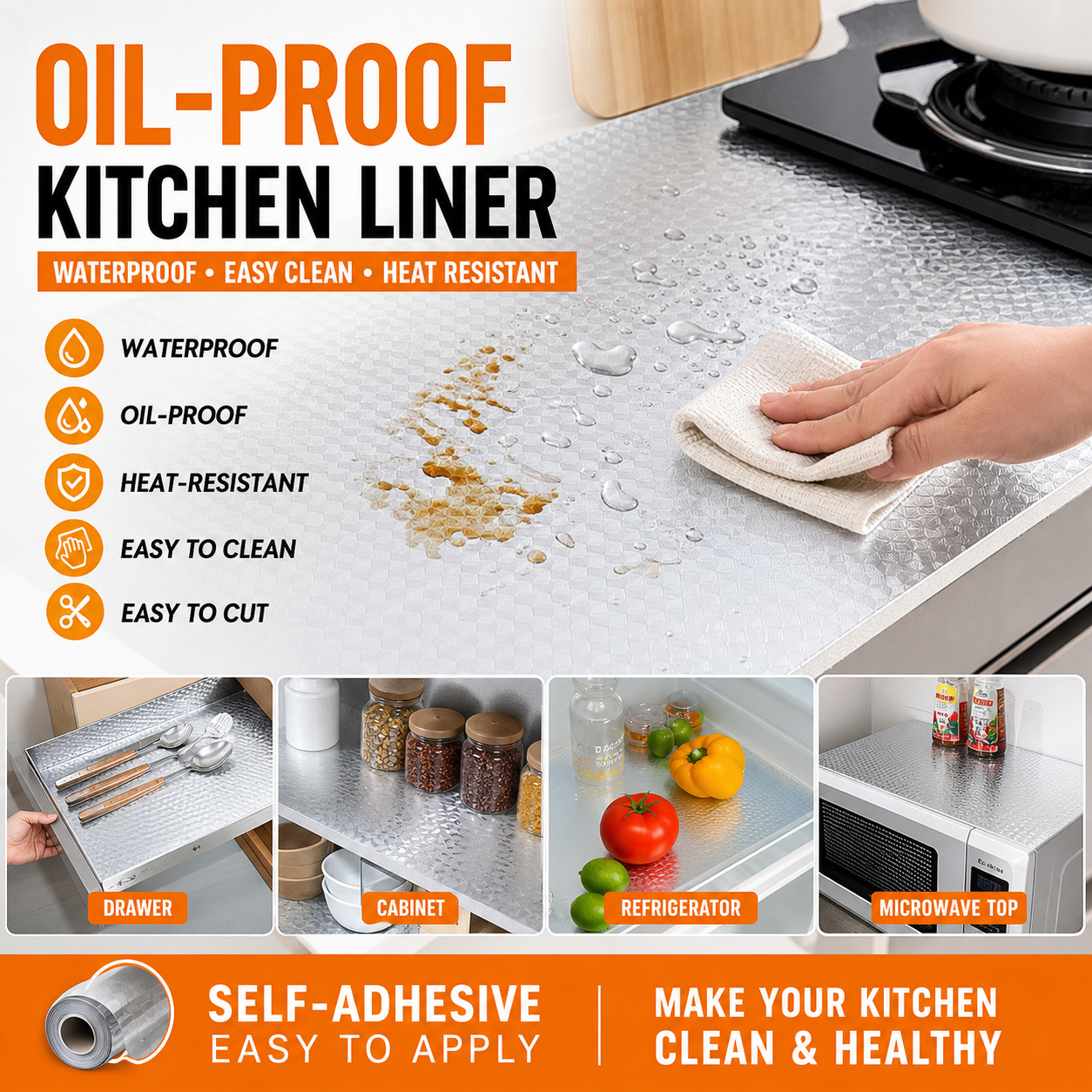 🥳OFFERTA SPECIALE🥳💞Oltre 49.000 venduti! Adesivo per cucina Impermeabile, resistente all’olio e facile da tagliare. Proteggi e decora la tua cucina – acquistalo subito! ✅