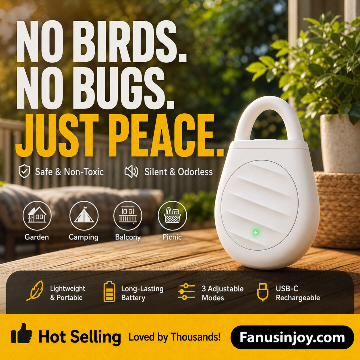 🔥Offerta Lampo: Prendi 1 e ottieni 1 GRATIS! 🐦 Addio ai problemi con uccelli e animali! Repellente a ultrasuoni portatile con attacco per chiavi – tieni lontani i volatili ovunque tu vada! 🚫🦅