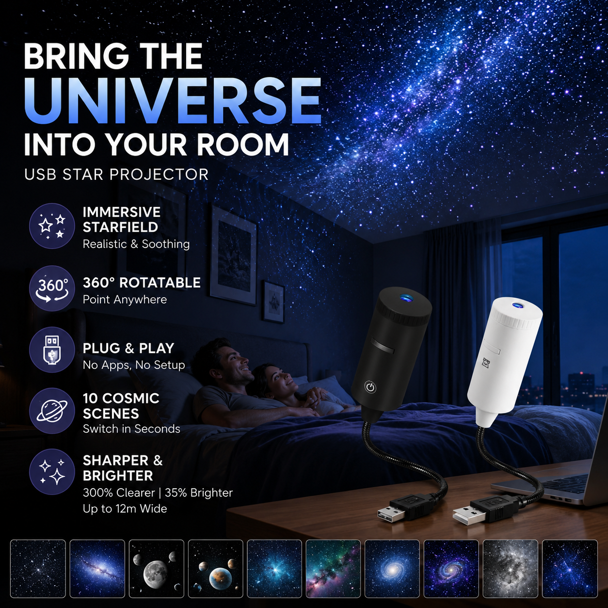 ✨ Proiettore di stelle HD Plug-and-Play🥳Oltre 50.000 utenti soddisfatti