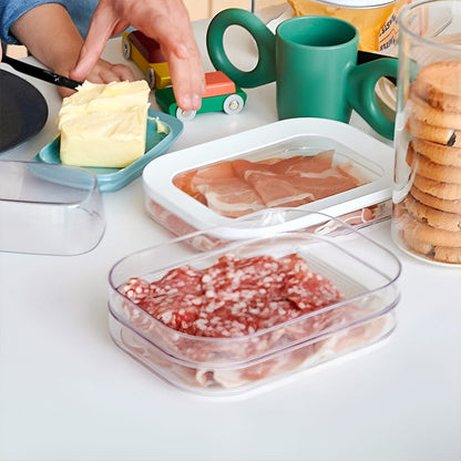 Contenitori alimentari riutilizzabili a 3 strati con coperchio, cassetto frigorifero trasparente