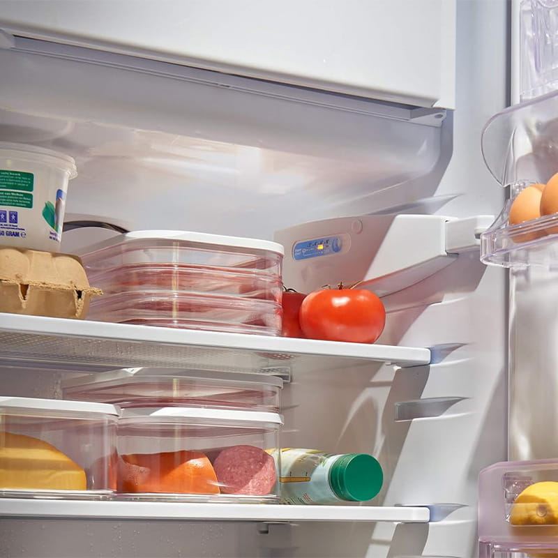 Contenitori alimentari riutilizzabili a 3 strati con coperchio, cassetto frigorifero trasparente