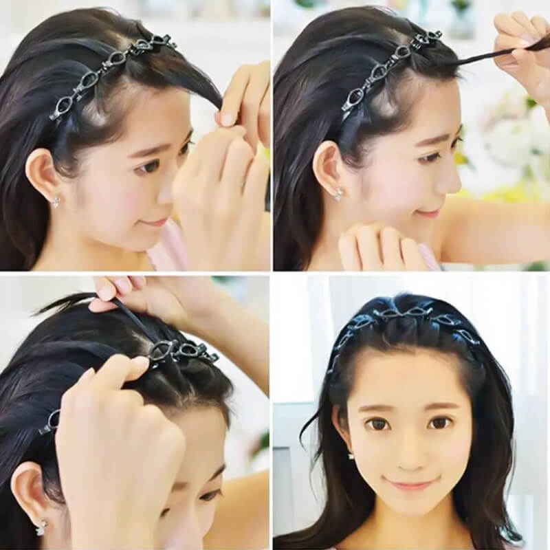 🎁Compra di più, risparmia di più🎁Fascia per capelli intrecciata con mollettone🌸
