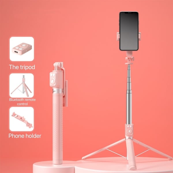 📸🔥Bastone Selfie con Treppiede – Auto-Tracking del Soggetto, Telecomando Bluetooth, Luce LED – Compatibile con Smartphone e Action Cam