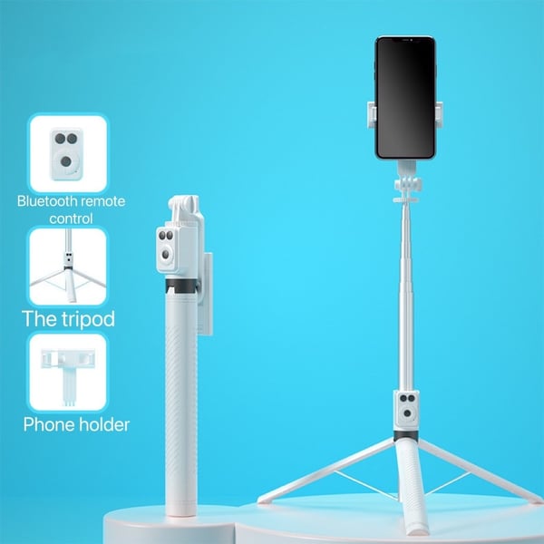 📸🔥Bastone Selfie con Treppiede – Auto-Tracking del Soggetto, Telecomando Bluetooth, Luce LED – Compatibile con Smartphone e Action Cam