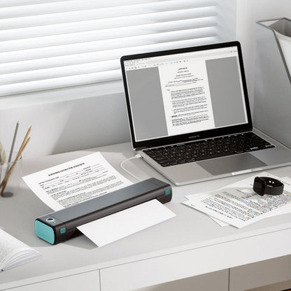 🖨️📱 Stampante Portatile A4 Wireless Bluetooth – Ricarica USB, Carta Termica, Compatibile Windows & Mac, Ideale per Viaggio & Ufficio – Include 200 Fogli 💼✨