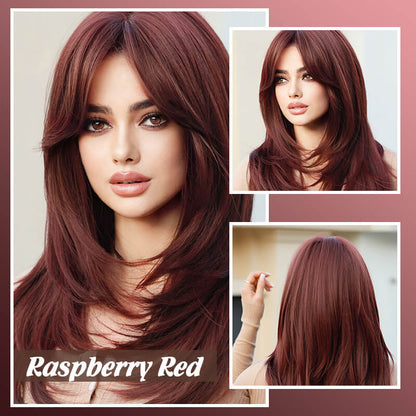 Nice gift*Wig long hair Layered bangs wigs