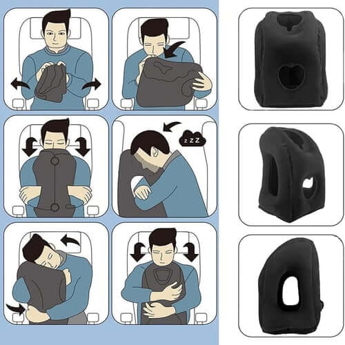 🧳 SCONTO 50%! 💤 Cuscino da Viaggio Gonfiabile – Comfort Ergonomico e Portatile ✨