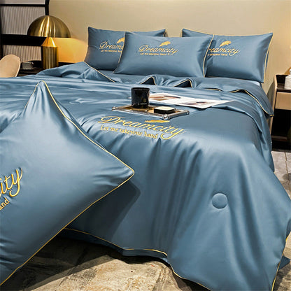 💖 Saldi imperdibili - 50% di sconto💖 ❄️ Set da letto estivo in seta ghiacciata, quattro pezzi🛏️