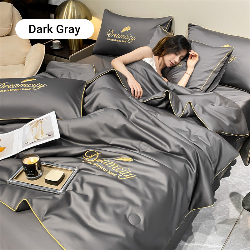💖 Saldi imperdibili - 50% di sconto💖 ❄️ Set da letto estivo in seta ghiacciata, quattro pezzi🛏️