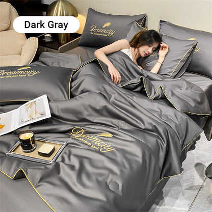 💖 Saldi imperdibili - 50% di sconto💖 ❄️ Set da letto estivo in seta ghiacciata, quattro pezzi🛏️