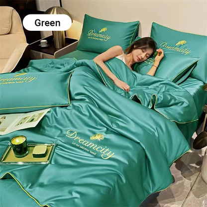 💖 Saldi imperdibili - 50% di sconto💖 ❄️ Set da letto estivo in seta ghiacciata, quattro pezzi🛏️