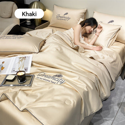 💖 Saldi imperdibili - 50% di sconto💖 ❄️ Set da letto estivo in seta ghiacciata, quattro pezzi🛏️