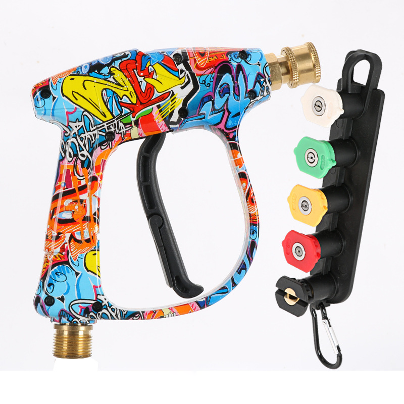 🔫 OFFERTA LAMPO: SCONTO DEL 50%! 🎨 Idropulitrice ad alta pressione (150 bar) – 5 ugelli, design graffiti e pulizia multifunzione 🧼