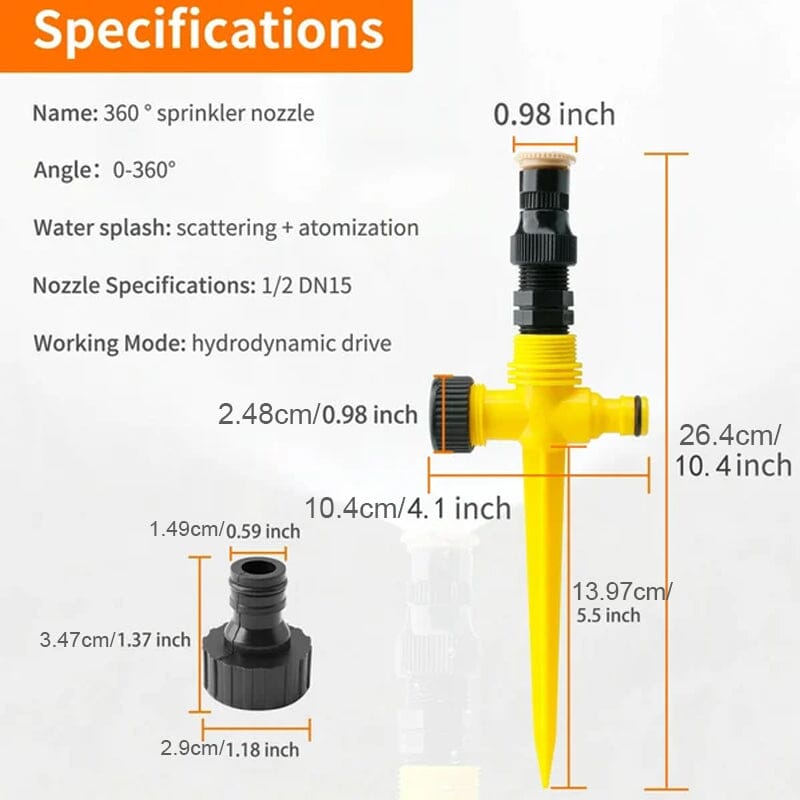 🏡ACQUISTA 1, RICEVI 1 GRATIS✨ Sistema di Irrigazione Automatico Rotante a 360° – Irrigatore da Giardino per Giardino, Prato e Terrazza 🌿💦