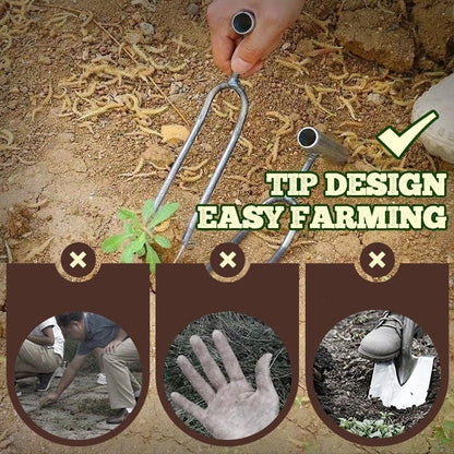 Compact 2-Tooth Garden Weed Puller Tool
