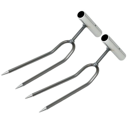 Compact 2-Tooth Garden Weed Puller Tool